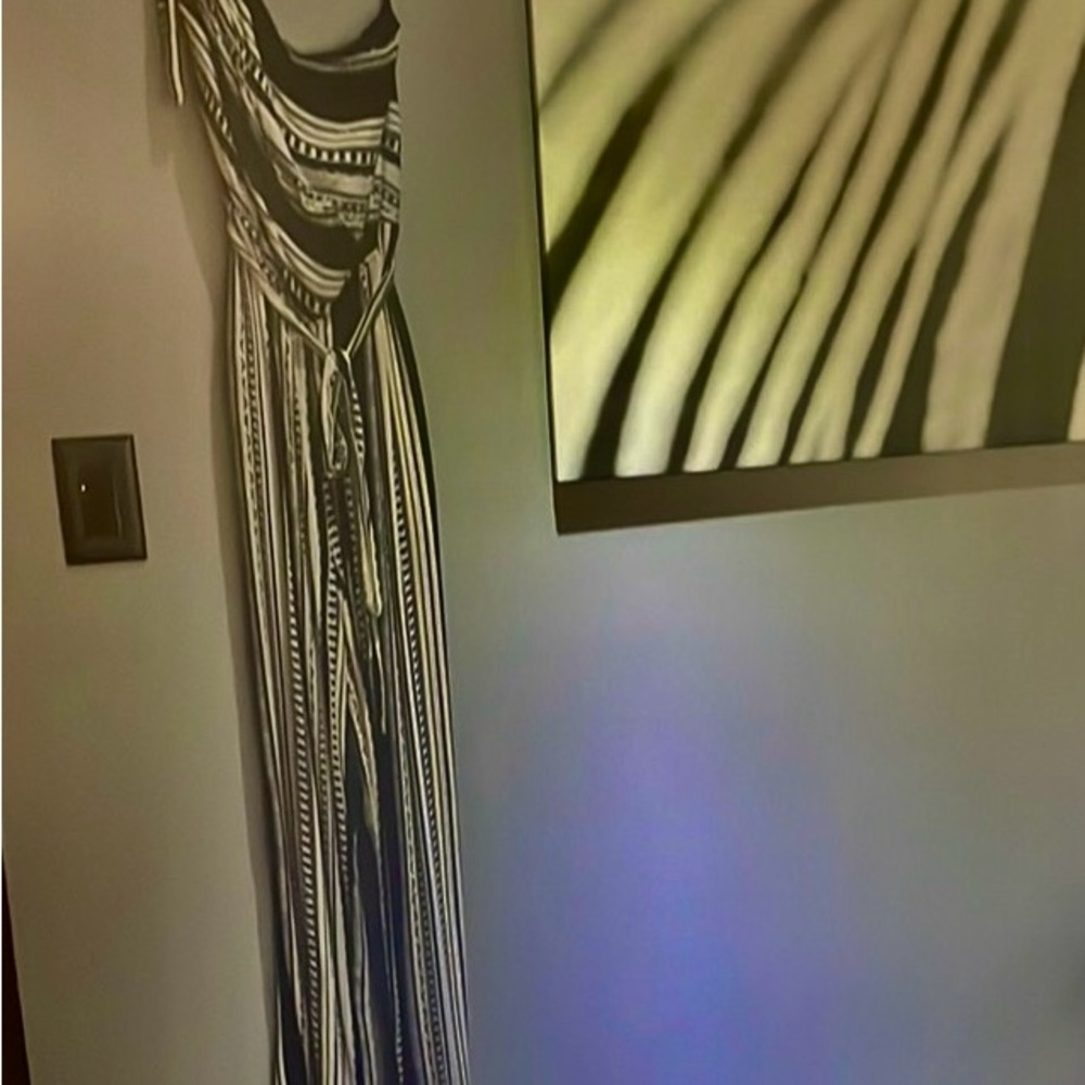 Elegant Black and White Striped Dress